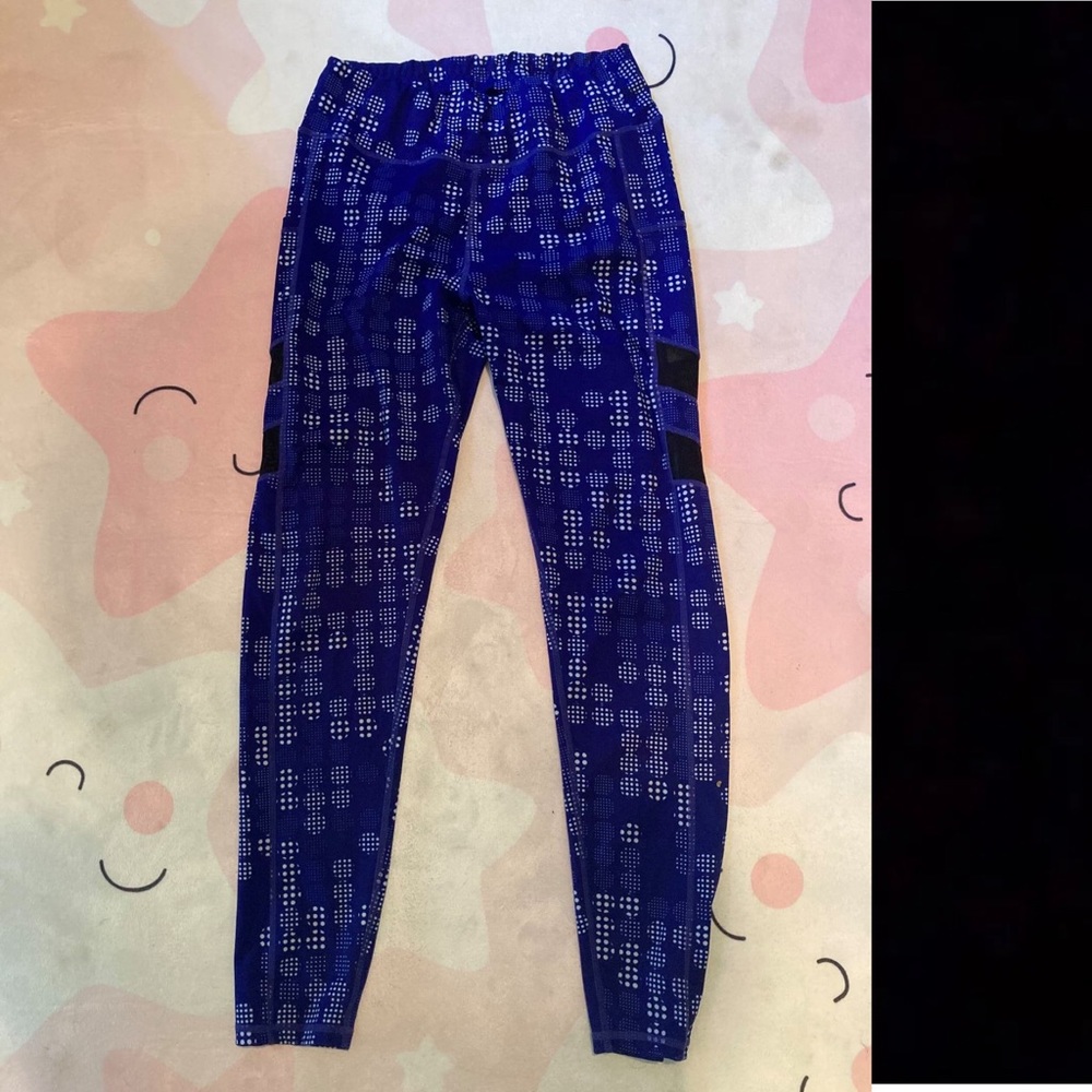 Popfit leggings blue & white XL